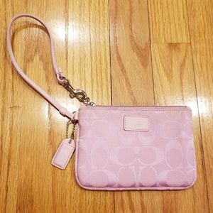 Tiny pink coach wristlet